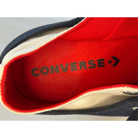 Women's Converse All Star Low Top Sneakers, Blue/White Canvas Lace-Up, Size 9 - Picture 7 of 8